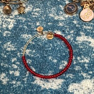 Alex and Ani Gold and Red Beaded Bracelet